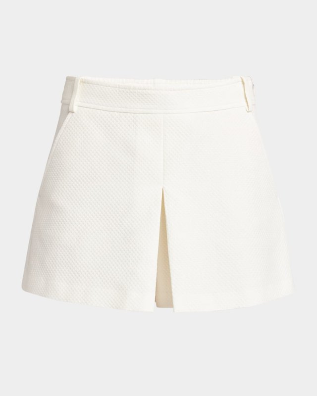 Pleated Pique Mini Skort